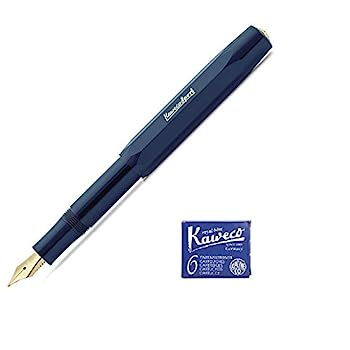 【中古】【輸入品・未使用】Kawecoクラシックスポーツファインペンニブ万年筆+ 6個の青インクカートリッジセット (ネイビー (Navy))｜スカイマーケットプラス