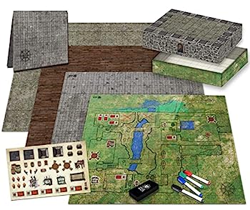 【中古】【輸入品・未使用】究極のバトルグリッドゲームボード - ホワイトボード正方形RPGミニチュアマット - 卓上ロールプレイングダイスマップ - ポータブルで再利用可能