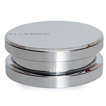 【中古】【輸入品・未使用】Fluance HiFi ビニールレコード重量スタビライザー 高質量760グラムスチールLPディスクターンテーブルアクセサリー 振動減衰用保護ベルベットパ