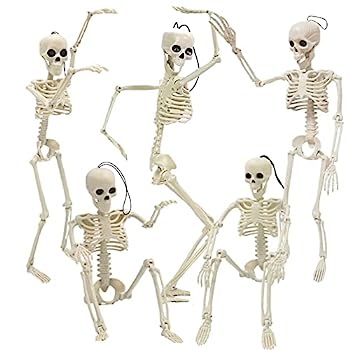 【中古】【輸入品・未使用】5ピース 16インチ ハロウィンスケルトン 全身スケルトン スカル装飾 可動式ジョイント付き ハロウィン 庭 パティオ 芝生 庭 小道具 不気味なパー｜スカイマーケットプラス