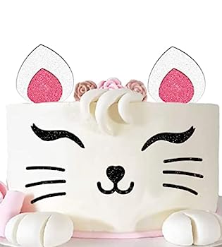 【中古】【輸入品・未使用】猫ケーキトッパー 猫耳まつげ ケーキセット ケーキデコレーション 猫がテーマの誕生日パーティー(猫)｜スカイマーケットプラス