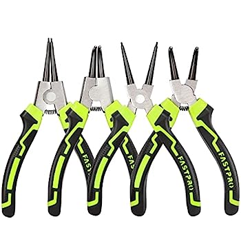 【中古】【輸入品・未使用】FASTPRO 7インチスナップリングプライヤー4点セット 内部/外部サークリッププライヤーキット ストレートベントジョー付き 高耐久 リングリムーバ