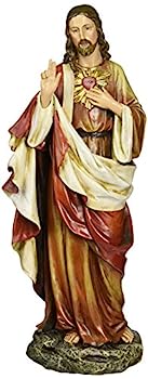 【中古】【輸入品・未使用】Joseph's Studio by Roman 10.25 Inch Tall Sacred Heart of Jesus figure, Made of Stone Resin and Hand Painted｜スカイマーケットプラス