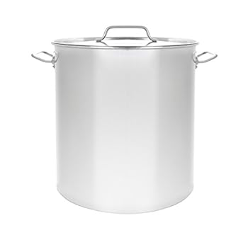【中古】【輸入品・未使用】CONCORD Polished Stainless Steel Stock Pot Brewing Beer Kettle Mash Tun w/ Flat Lid (30 QT) by Concord Cookware
