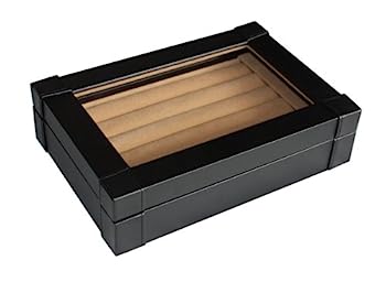 【中古】【インポート品・未当てはめる】ブラックレザーレットのカフスリンク\u0026輪っか入れもの メンズ向け宝飾品ボックス席 カフスリンクの申し合わせに