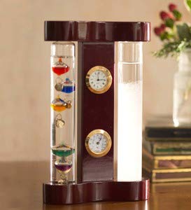 【中古】【輸入品・未使用】ストームガラス、時計、湿度計付きガリレオ天気ステーション｜スカイマーケットプラス