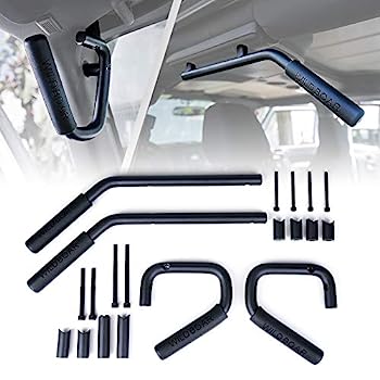 【中古】【輸入品・未使用】Xprite ブラック アルミニウム フロント&リア スチール グラブ バー ハンドル キット 2007 - 2018 Jeep Wrangler JK 用|スカイマーケットプラス
