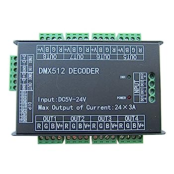 【中古】【輸入品・未使用】大電力24チャンネルRGB 3A/CH DMX512コントローラー制御デコーダー調光器500Hzチラつき無しのスムーズな調光DMXシグナルインジケーター フラッシ