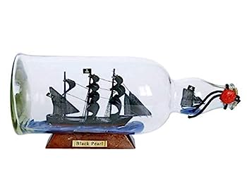 【中古】【輸入品・未使用】ハンプトンノーティカルブラックパールモデルシップ ガラスボトル入り 11インチ 有名な海賊船 ボートモデル