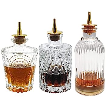 【中古】【インポート品・未当て嵌める】ビターズボトルセット ? ガラスヴィンテージボトル、ジンクアロイ短距離競走いの一番付き添い人かざり付ける瓶、あなたの渋いに至適(3)