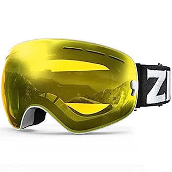 【中古】【輸入品・未使用】ZIONOR X スキー スノーボード スノーゴーグル OTGデザイン 男女兼用 大人用 球面取り外し可能レンズ UV保護 曇り止め (VLT 89%ホワイトフレーム
