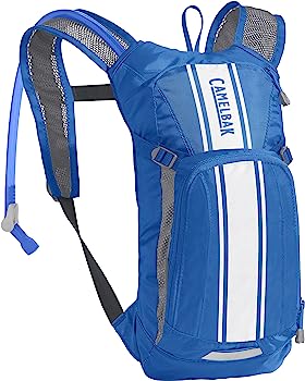 【中古】【輸入品・未使用】キャメルバック(CAMELBAK) 自転車ハイドレーションバッグ ラピスブルー/ホワイトストライプ 1.5L MINI M.U.L.E.[ミニ ミュール] キッズ用｜スカイマーケットプラス