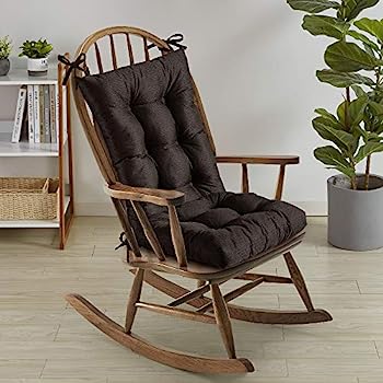 【中古】【輸入品・未使用】Sweet Home Collection ロッキングチェア用クッション プレミアムタフテッドパッド 滑り止め裏地付き 上部と下部セット 紐付き 1個 (1パック) ブラ
