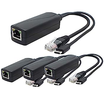 【中古】【輸入品・未使用】ANVISION 4パック5VギガビットPoEスプリッター、USB Type C、48V?5V 2.4Aアダプター、IEEE802.3af準拠