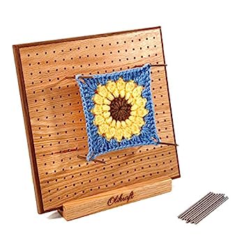 【中古】【輸入品・未使用】Olikraft (オリクラフト) 手作り木製ブロックボード - かぎ針編みやおばあちゃんの四角い好きな方への素晴らしいギフト - 4インチのステンレスス