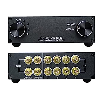 【中古】【輸入品・未使用】SOLUPEAK ST42 4ウェイ RCAオーディオスイッチ ソースシグナル入力スイッチャー セレクター スプリッターボックス (4イン2アウト)｜スカイマーケットプラス