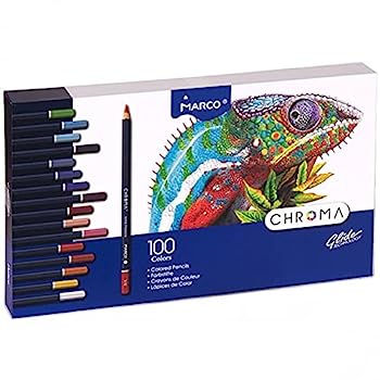【中古】【輸入品・未使用】Marco Chroma 色鉛筆 100色 段ボール箱入り (8010-100CB) アート描画鉛筆セット 非毒性 木製 大人の塗り絵用|スカイマーケットプラス