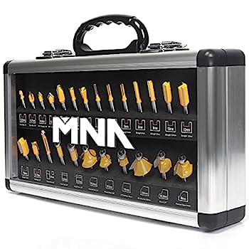 【中古】【輸入品・未使用】MNA ルータービットセット 25ピース 1/4インチ ヨーロッパ版ルータービットキット 伝統的な木工道具 アルミニウムケース|スカイマーケットプラス
