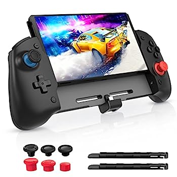【中古】【輸入品・未使用】NexiGo グリップコン、携帯モード用拡張 Switch/Switch OLEDコントローラー、6軸ジャイロ、バックボタンマッピング、振動を備えた人間工学的デザ