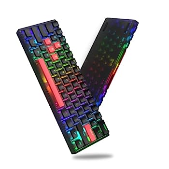 【中古】【輸入品・未使用】Womier 60%メカニカルキーボード ホットスワップ可能 超コンパクト RGB ゲーミングキーボード プリンキーキャップ付き リニアレッドスイッチ プ