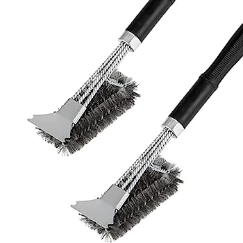 【中古】【輸入品・未使用】Simple Deluxe グリルブラシとスクレーパー 2本パック 安全なBBQ剛毛 グリルクリーナーブラシ 18インチ ステンレススチール織線 すべての火格子｜スカイマーケットプラス