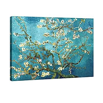 【中古】【輸入品・未使用】Wieco Art キャンバスプリント ジークレー アートワーク 壁装飾 アート作品 ファン・ゴッホ 複製 花咲くアーモンドの木の枝 絵画 キャンバス ウ