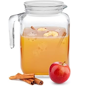 【中古】【輸入品・未使用】Bormioli Rocco Frigoverre/Paksh Glass Pitcher+White Hermetic Lid/Easy Pour Spout o Use for Iced Tea, Cold Water, Milk Bottle, Lemonade