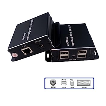 【中古】【輸入品・未使用】E-SDS USBエクステンダー Cat5E/6 最大230フィート USB2.0 Over Cat6 Cat5E エクステンダー 4つのUSB 2.0ポート付き プラグアンドプレイ ドライ