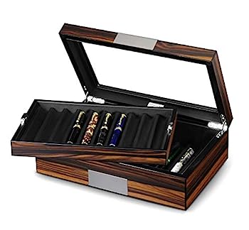 【中古】【インポート品・未当て嵌める】Lifomenz Co Pen Display Box Ebony Wood Pen Display CaseFountain Pen Storage Box20 Pen Organizer Box with Glass Window Pen Collection Bo 筆記具-文房具・事務用品-日用品雑貨・文房具・手芸
