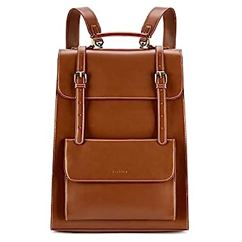 【中古】【輸入品・未使用】ECOSUSI ノートパソコン用バックパック レディース PUレザーバックパック ビンテージ 15.6インチ スクールバッグ カレッジブックバッグ ブラウン|スカイマーケットプラス