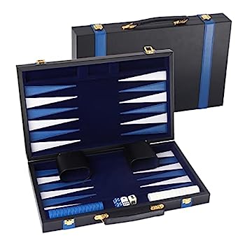 【中古】【輸入品・未使用】GSE プレミアムレザーバックギャモンボードゲームセット クラシックバックギャモンゲームセット レザーケース付き 旅行用折りたたみ式ボードゲー