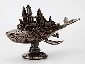 【中古】【輸入品・未使用】Veronese Design 6 7/8インチ スチームパンク 五芒星 銀河 宇宙 コロニー クジラ コールドキャスト 樹脂 ブロンズ仕上げ 像 ホームデコレーショ