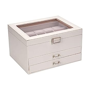 【中古】【輸入品・未使用】ジュエリーボックス 時計ボックス オーガナイザー 腕時計収納ケース ジュエリー収納 整理 腕時計4層ジュエリーオーガナイザー 引き出し付き ホワ