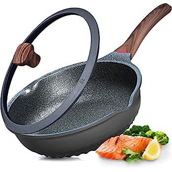 【中古】【輸入品・未使用】Vinchef ノンスティック ディープフライパン スキレット 蓋付き 11インチ/5クォート ソテーパン ドイツ 3C+ セラミックコーティング技術 熱イン
