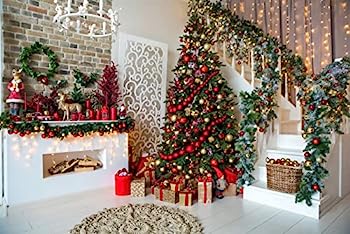 【中古】【輸入品・未使用】AIIKES Fondo de Navidad de 12 x 10 pies para fotograf?a, chimenea, fondo de fotograf?a de Navidad, interior, ?rbol de Navidad, regal|スカイマーケットプラス