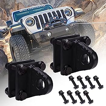 【中古】【輸入品・未使用】AMBULL Dリングシャックルマウント バッカープレート付き 5トンボルトオン クレビスマウントバンパーシャックルブラケット ブラック 2個パック 17,678円