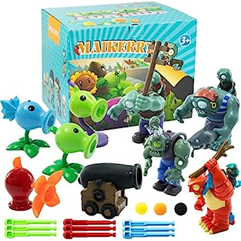 【中古】【輸入品・未使用】Maikerry Plants Vs Zombies Toys 9ピース PVZフィギュアセット ゲーム 男の子と女の子への誕生日プレゼントに最適 防水戦場マップ付き