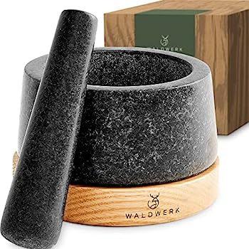 【中古】【輸入品・未使用】WALDWERK すり鉢とすりこぎ (花崗岩&オークウッド)