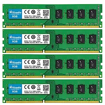 【中古】【輸入品・未使用】Wlizedle 32GB キット (4x8GB) DDR3 / DDR3L RAM 1600MHz CL11 DIMM デスクトップメモリ PC3-12800 / PC3L-12800 240ピン 1.35V /1.5V 2Rx8 デュ