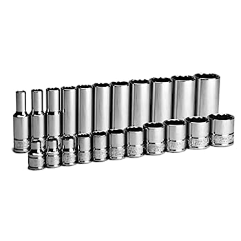 【中古】【インポート品・未当て嵌める】Capri Tools 3/8in 運転 12尖んがり 薄っぺらディープソケットセット SAE 1/4~7/8in 22個