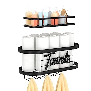 【中古】【輸入品・未使用】タオルラック 棚付き 浴室用 2セット