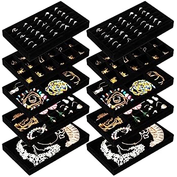 【中古】【インポート品・未当て嵌める】Kenning 10個 ジュエリーオーガナイザー 抽き出し 積み重ね能力のある ジュエリーオーガナイザー お盆 輪っか 腕輪 抽き出し 宝飾品納める