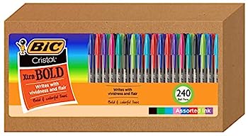 【中古】【輸入品・未使用】BIC Cristal Xtra Bold ファッションボールペン 240本パック アソートカラー 中字 1.6mm ノート取りに最適 学用品 大人と子供用