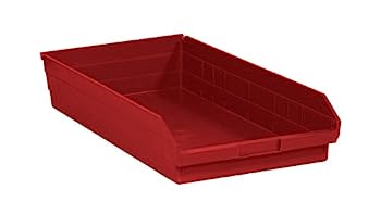 【中古】【輸入品・未使用】Aviditi 入れ子式プラスチックストレージシェルフビン 23-5/8 x 11-1/8 x 4インチ レッド 6個パック 自宅 オフィス ガレージ 教室の整理に