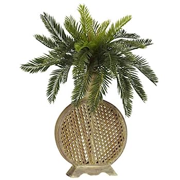 【中古】【輸入品・未使用】ほぼ自然6663ソテツ科with花瓶装飾シルク植物、グリーン｜スカイマーケットプラス