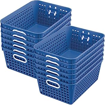 【中古】【インポート品・未当て嵌める】Really Good Stuff 多役立つこと 納める提げ篭 - 13×10in?単色 12個容器に並べる 青碧 160016BL