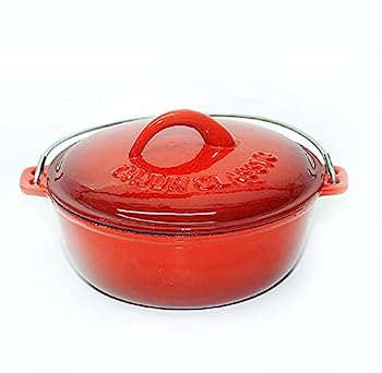 【中古】【輸入品・未使用】9クォートレッドエナメルコーティング鋳鉄ダッチオーブン