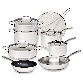 【中古】【輸入品・未使用】Goodful (グッドフル) クラシックステンレススチール調理器具12点セット 3層ベース付き 均一に加熱可能 耐久性 衝撃接着鍋 フライパン 食洗機対|スカイマーケットプラス