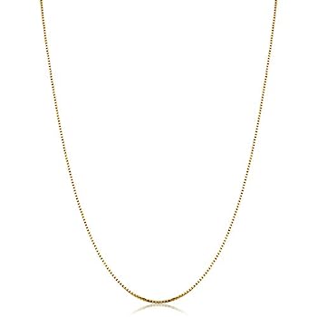 【中古】【インポート品・未当て嵌める】KoolJewelry 益荒男14K黄色ゴールド ベネチアンボックスチェーンネックレス 成人女性用 (0.6 粍 0.7 粍 0.8 粍 1 粍) - 薄くて軽さ