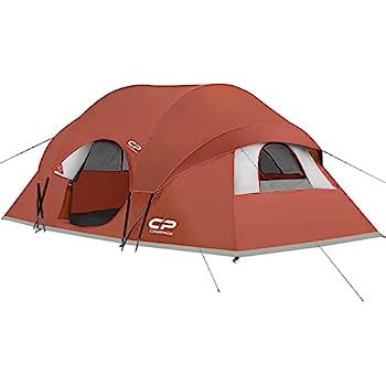 【中古】【インポート品・未当て嵌める】CAMPROS CP円蓋 9人用 キャンプテント 雨合羽 防風 身寄り円蓋 トップレインフライ付き添い人 大型メッシュ窓3枚 二層 組み立て飾り気の無い 持ちはこぶ助けになる キ